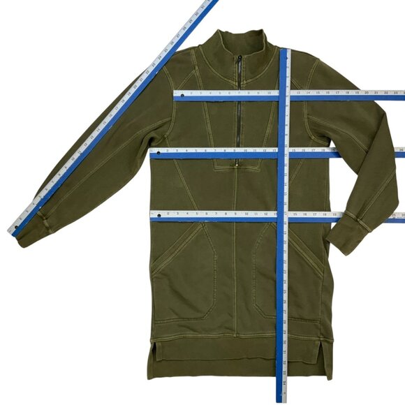 Anthropologie Daily Practice Meru Mini Dress S Moss Green Long Sleeve Athleisure - Picture 5 of 13